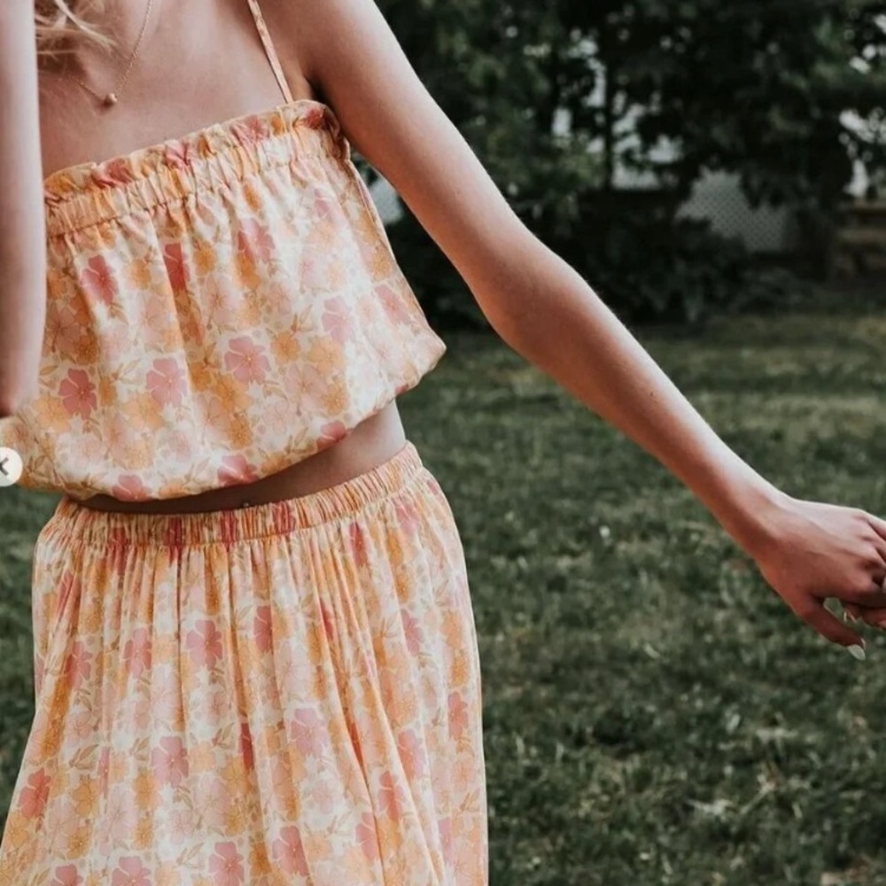 Jackson Rowe Floral Ruffle Top in Pink and Yellow - Picture 3 of 8